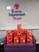 Presenting Easter Eggs for the children at Stafford women's Aid