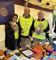 Flying the Rotary flag at Woolton Market