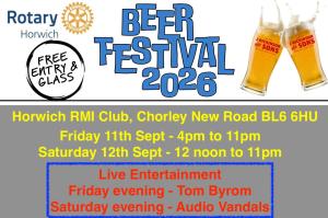 The Rotary Club of Horwich Beer Festival 2026