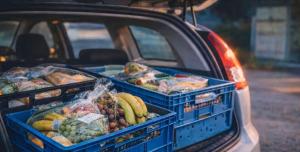 Collecting surplus food to deliver to Community Food Hubs