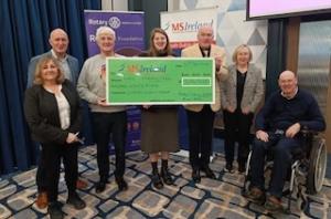 Rotary giving 3600 euro check to MS ireland
