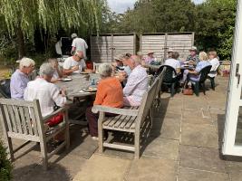 Members enjoying the barbeque