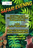 Safari Night 25th October 