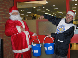 Santa is Out and About collecting