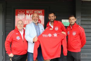 Rotary St Helens sponsor kit for Buxx Hub Football Team  