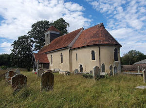 A church with a rounded east end