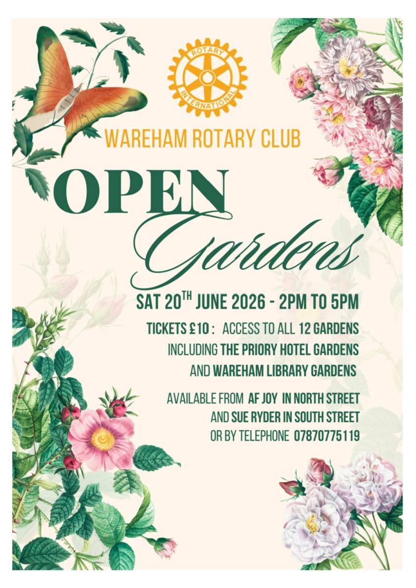 Wareham Rotary Open Gardens 2026